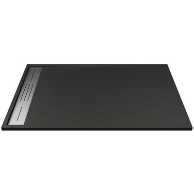 Unique Opzet- of inbouwdouchebak in hars – Zwart – 120 x 80 cm - Snijdbaar - LYROSA - Zwart Unique Opzet- of inbouwdouchebak in hars – Zwart – 120 x 80 cm - Snijdbaar - LYROSA - Zwart