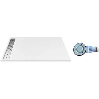 Unique Opzet- of inbouwdouchebak in hars – Met sifon – Wit – 120 x 80 cm - Snijdbaar - LYROSA - Wit Unique Opzet- of inbouwdouchebak in hars – Met sifon – Wit – 120 x 80 cm - Snijdbaar - LYROSA - Wit