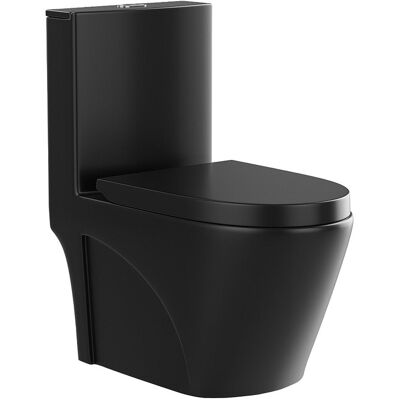 Unique Staande wc van mat zwart keramiek - Horizontale afvoer - NAGILAM - Zwart Unique Staande wc van mat zwart keramiek - Horizontale afvoer - NAGILAM - Zwart