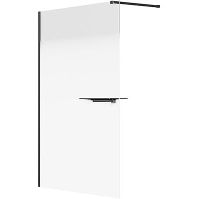 Unique Italiaanse douchewand mist met handdoekhouder en plankjes - 140 x 200 cm - Mat zwart - POMARO - Zwart Unique Italiaanse douchewand mist met handdoekhouder en plankjes - 140 x 200 cm - Mat zwart - POMARO - Zwart