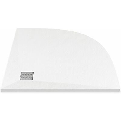 Unique Extra platte opzet- of inbouwdouchebak, uitsnijdbaar van SMC-hars in een kwart cirkel - Wit - 90 x 90 cm - SYFORSA - Wit Unique Extra platte opzet- of inbouwdouchebak, uitsnijdbaar van SMC-hars in een kwart cirkel - Wit - 90 x 90 cm - SYFORSA - Wit