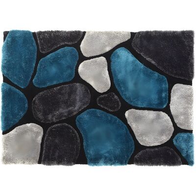 Unique Shaggy tapijt PIETRA turquoise en grijs - polyester - 140 x 200 cm - Turquoise Unique Shaggy tapijt PIETRA turquoise en grijs - polyester - 140 x 200 cm - Turquoise