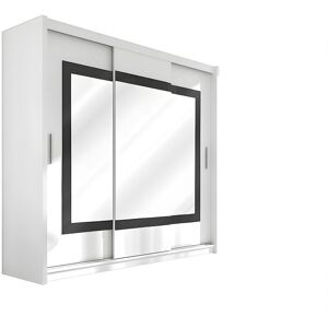 Unique Kast met 3 schuifdeuren - met spiegel - L. 250 cm - Kleur: wit - AUTLAN - Wit Unique Kast met 3 schuifdeuren - met spiegel - L. 250 cm - Kleur: wit - AUTLAN - Wit