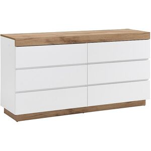 Unique Ladekast 6 lades - Wit en naturel - RENIRI - Natuurlijk licht, Wit Unique Ladekast 6 lades - Wit en naturel - RENIRI - Natuurlijk licht, Wit