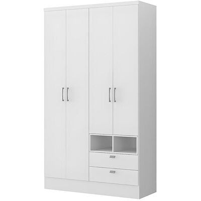 Unique Kast ODILON - 4 deuren en 2 laden - L120 cm - Wit - Wit Unique Kast ODILON - 4 deuren en 2 laden - L120 cm - Wit - Wit