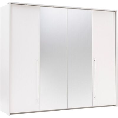 Unique Kast met 2 deuren - met spiegel en leds - L. 255 cm - Wit - INGINA - Wit Unique Kast met 2 deuren - met spiegel en leds - L. 255 cm - Wit - INGINA - Wit