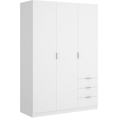 Unique Kast 3 deuren en 3 lades - L121 cm - Wit - LISTOWEL - Wit Unique Kast 3 deuren en 3 lades - L121 cm - Wit - LISTOWEL - Wit