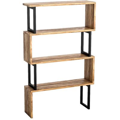 Unique Boekenkast met 3 planken van metaal - Licht naturel en zwart - ROVENI - Zwart, Natuurlijk licht Unique Boekenkast met 3 planken van metaal - Licht naturel en zwart - ROVENI - Zwart, Natuurlijk licht
