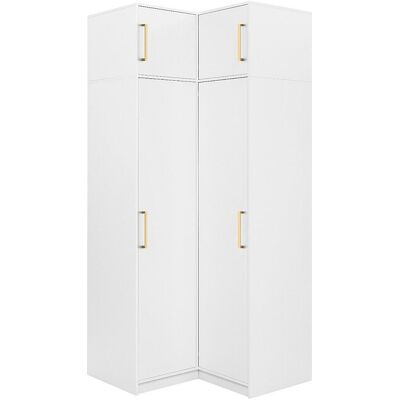 Unique Hoekkast met 2 deuren - L115 cm - Wit + verhoging - LIZANDRO - Wit Unique Hoekkast met 2 deuren - L115 cm - Wit + verhoging - LIZANDRO - Wit