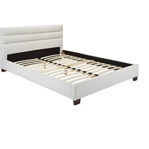 Unique Tweepersoonsbed FAUSTIN - 160 x 200 cm - Wit kunstleer - Wit Unique Tweepersoonsbed FAUSTIN - 160 x 200 cm - Wit kunstleer - Wit