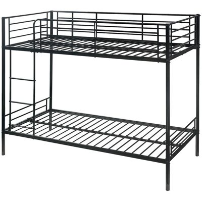 Unique Stapelbed DUOTIS II - 2 x 90 x 190 cm - Zwart - Zwart Unique Stapelbed DUOTIS II - 2 x 90 x 190 cm - Zwart - Zwart