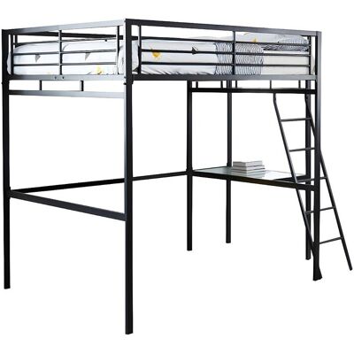Unique Hoogslaper CASUAL II - bed 140 x 190 cm - bureau - Antraciet - Antracietgrijs Unique Hoogslaper CASUAL II - bed 140 x 190 cm - bureau - Antraciet - Antracietgrijs