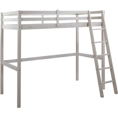 Unique Hoogslaper GEDEON - 90 x 190 cm - Massief grenen - Gebleekt - Wit Unique Hoogslaper GEDEON - 90 x 190 cm - Massief grenen - Gebleekt - Wit