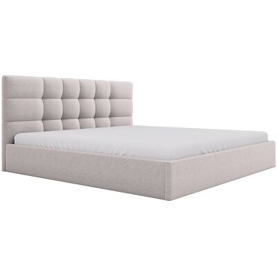 Unique Bed met opbergruimte 200 x 200 cm - Stof - Beige - ELIAVA - Beige Unique Bed met opbergruimte 200 x 200 cm - Stof - Beige - ELIAVA - Beige