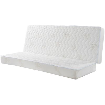 Unique Matras 130x 190cm voor clic-clacbed aloë vera dikte 16cm - ALOHA van NATUREA - Wit Unique Matras 130x 190cm voor clic-clacbed aloë vera dikte 16cm - ALOHA van NATUREA - Wit