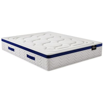 Unique Hybride matras 140x190cm met pocketveren en vormgeheugen dikte 30cm Blauw - MARQUIS van PALACIO - Wit Unique Hybride matras 140x190cm met pocketveren en vormgeheugen dikte 30cm Blauw - MARQUIS van PALACIO - Wit