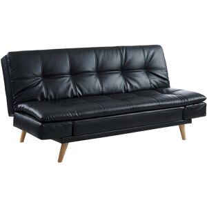 Unique Driezits-bedbank ZARINA van kunstleer - Zwart - Zwart Unique Driezits-bedbank ZARINA van kunstleer - Zwart - Zwart