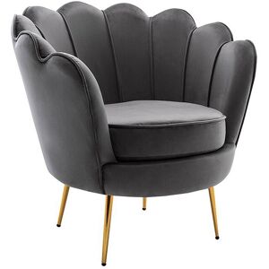 Unique Fauteuil van fluweel DANDELION - Antraciet - van Pascal Morabito - Antracietgrijs Unique Fauteuil van fluweel DANDELION - Antraciet - van Pascal Morabito - Antracietgrijs