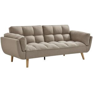 Unique Slaapbank/zitbank met 3 plaatsen in beige stof LOELINE - Beige Unique Slaapbank/zitbank met 3 plaatsen in beige stof LOELINE - Beige