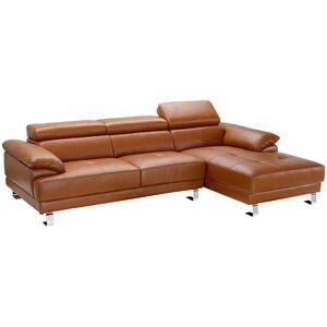 Unique Rechter hoekbank van premium camelkleurig leer EXCELSIORA - Camel Unique Rechter hoekbank van premium camelkleurig leer EXCELSIORA - Camel