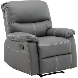 Unique Fauteuil van grijze kunstleer CANBY - Grijs Unique Fauteuil van grijze kunstleer CANBY - Grijs