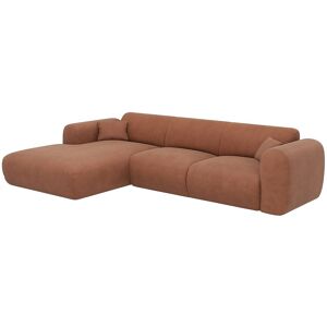 Unique Grote hoekbank met hoek links van terracottakleurige ribfluweel met fijne ribbels POGNI van Maison Céphy - Terracotta Unique Grote hoekbank met hoek links van terracottakleurige ribfluweel met fijne ribbels POGNI van Maison Céphy - Terracotta