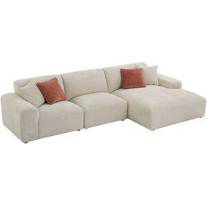 Unique Grote hoekbank met hoek rechts van beige ribfluweel TIRONO van Maison Céphy - Beige Unique Grote hoekbank met hoek rechts van beige ribfluweel TIRONO van Maison Céphy - Beige