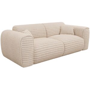Unique Snel om te bouwen slaapbank met 3 zitplaatsen in beige, dik ribfluweel POGNIA - Beige Unique Snel om te bouwen slaapbank met 3 zitplaatsen in beige, dik ribfluweel POGNIA - Beige