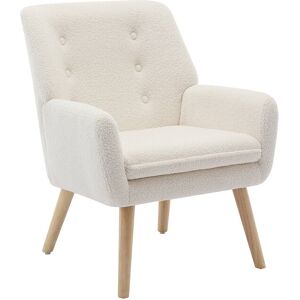 Unique Fauteuil van witte boucléstof SERINO - Wit Unique Fauteuil van witte boucléstof SERINO - Wit