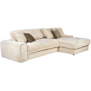 Unique Zitbank met hoek rechts van beige ribfluweel met brede ribbels CALAZO van Pascal Morabito - Beige Unique Zitbank met hoek rechts van beige ribfluweel met brede ribbels CALAZO van Pascal Morabito - Beige