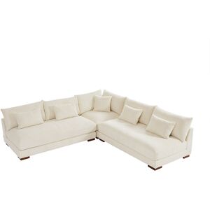 Unique Omkeerbare hoekbank van beige ribfluweel SPERONE van Pascal Morabito - Beige Unique Omkeerbare hoekbank van beige ribfluweel SPERONE van Pascal Morabito - Beige