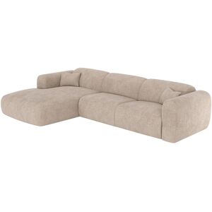 Unique Ruime hoekbank met linkse hoek en snel uitklapbare slaapbank, ribfluweel stof in beige - POGNI - Beige Unique Ruime hoekbank met linkse hoek en snel uitklapbare slaapbank, ribfluweel stof in beige - POGNI - Beige