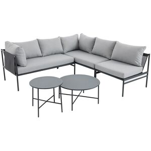 Unique Moduleerbare tuinset van staal: 2 hoekbanken, 1 fauteuil en nestkasten - Antraciet - ULAME van MYLIA - Antracietgrijs Unique Moduleerbare tuinset van staal: 2 hoekbanken, 1 fauteuil en nestkasten - Antraciet - ULAME van MYLIA - Antracietgrijs