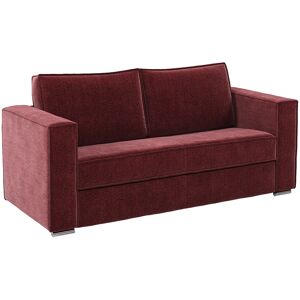 Unique Express-driezitsslaapbank in bordeauxrode chenille stof - Slaapoppervlak 140 cm - Matras 18 cm LORETO - Bordeaux Unique Express-driezitsslaapbank in bordeauxrode chenille stof - Slaapoppervlak 140 cm - Matras 18 cm LORETO - Bordeaux