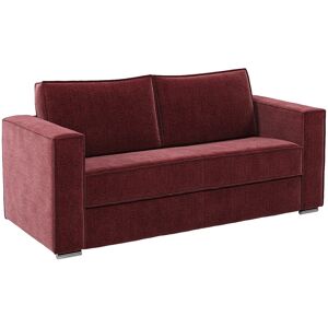 Unique Express-driezitsslaapbank in bordeauxrode chenille stof - Slaapoppervlak 140 cm - Matras 22 cm met traagschuim LORETO - Bordeaux Unique Express-driezitsslaapbank in bordeauxrode chenille stof - Slaapoppervlak 140 cm - Matras 22 cm met traagschuim LORETO - Bordeaux
