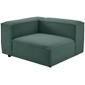 Unique Hoekfauteuil links in groen ribfluweel RUZOLO - Groen Unique Hoekfauteuil links in groen ribfluweel RUZOLO - Groen