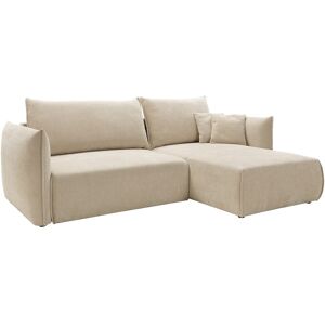 Unique Rechtse hoekbank converteerbaar in getextureerde beige stof CARISU - Beige Unique Rechtse hoekbank converteerbaar in getextureerde beige stof CARISU - Beige