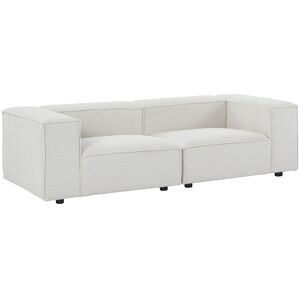 Unique Modulaire driezitsbank in beige ribfluweel RUZOLO - Beige Unique Modulaire driezitsbank in beige ribfluweel RUZOLO - Beige