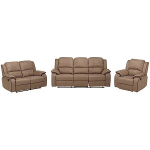 Unique Driezits, tweezits relaxbank en relaxfauteuil van microvezel HERNANI - Taupe - Taupe Unique Driezits, tweezits relaxbank en relaxfauteuil van microvezel HERNANI - Taupe - Taupe