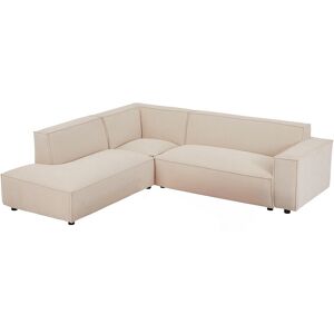 Unique Grote hoekbank met hoek links van beige ribfluweel BORORE - van Pascal Morabito - Beige Unique Grote hoekbank met hoek links van beige ribfluweel BORORE - van Pascal Morabito - Beige