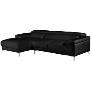 Unique Leren hoekbank SOLANGE - Zwart - Hoek links - Zwart Unique Leren hoekbank SOLANGE - Zwart - Hoek links - Zwart