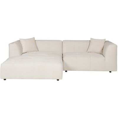 Unique Hoekbank met hoek links van beige ribfluweel met fijne ribbels NAEMIA van Maison Céphy - Beige Unique Hoekbank met hoek links van beige ribfluweel met fijne ribbels NAEMIA van Maison Céphy - Beige