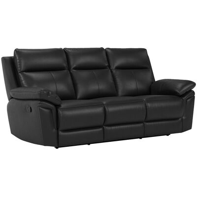 Unique Driezits relaxbank van buffelleer PAKITA - Zwart - Zwart Unique Driezits relaxbank van buffelleer PAKITA - Zwart - Zwart