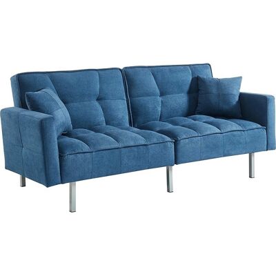Unique Driezits klik-klak slaapbank van stof MINEY - Blauw - Blauw Unique Driezits klik-klak slaapbank van stof MINEY - Blauw - Blauw