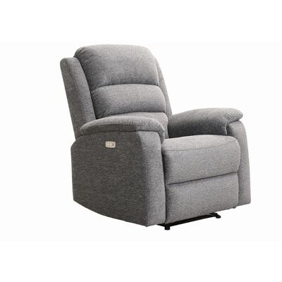 Unique Elektrische relaxfauteuil van stof met plateau NEVERS - Grijs - Grijs Unique Elektrische relaxfauteuil van stof met plateau NEVERS - Grijs - Grijs