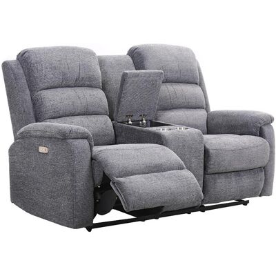 Unique Elektrische tweezits relaxbank van stof met plateau NEVERS - Grijs - Grijs Unique Elektrische tweezits relaxbank van stof met plateau NEVERS - Grijs - Grijs