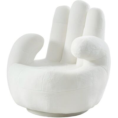 Unique Draaiende fauteuil van imitatiebont CATCHY - Wit - Wit Unique Draaiende fauteuil van imitatiebont CATCHY - Wit - Wit