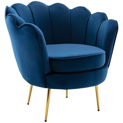 Unique Fauteuil van fluweel DANDELION - Donkerblauw - van Pascal Morabito - Nachtblauw Unique Fauteuil van fluweel DANDELION - Donkerblauw - van Pascal Morabito - Nachtblauw