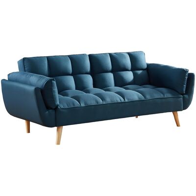 Unique Driezits slaapbank van stof LOELINE - Blauw - Blauw Unique Driezits slaapbank van stof LOELINE - Blauw - Blauw