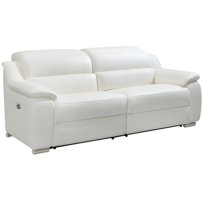 Unique Driezits relaxbank van leer ARENA II - ivoorkleur - elektrisch - Wit Unique Driezits relaxbank van leer ARENA II - ivoorkleur - elektrisch - Wit